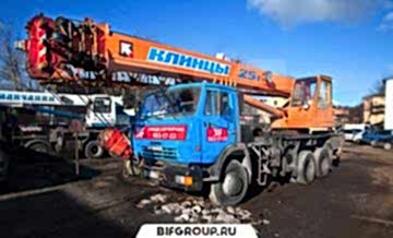 Аренда автокрана КС-55713-1К2 Клинцы на базе шасси Камаз-65115 грузоподъемностью 25 тонн
