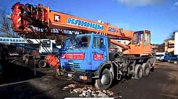 Клинцы 25т / 28 м + 9 м Аренда автокрана КС-55713-1К2 Клинцы на базе шасси Камаз-65115 грузоподъемностью 25 тонн